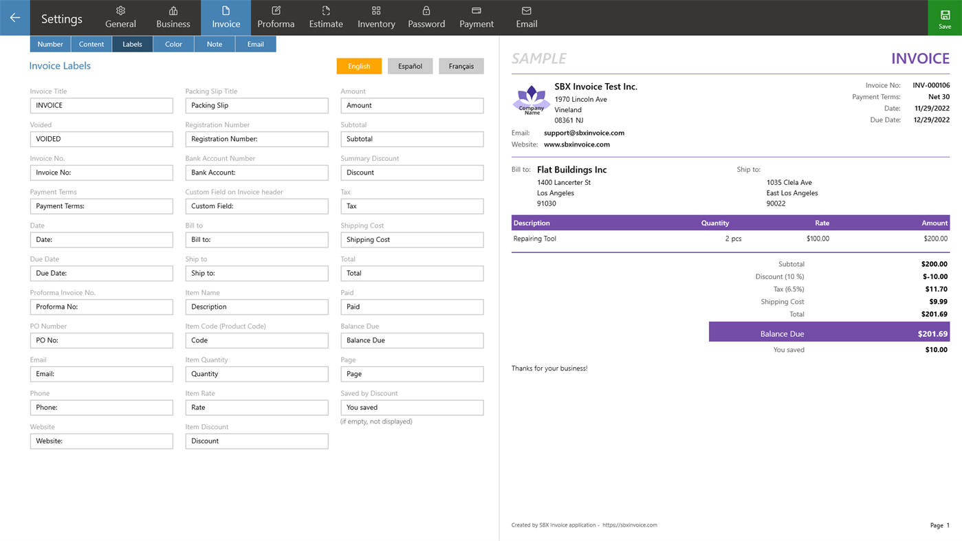 #7. SBX Invoice (Windows) Przez: SBX Studio