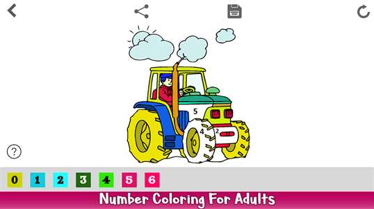 Tractors Color By Number - Vehicles Coloring Book screenshot 3