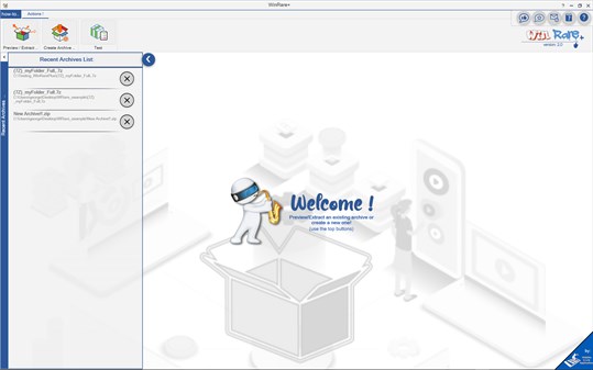WinRare+ .. preview, extract and create: rar, zip, 7zip, gzip screenshot 1
