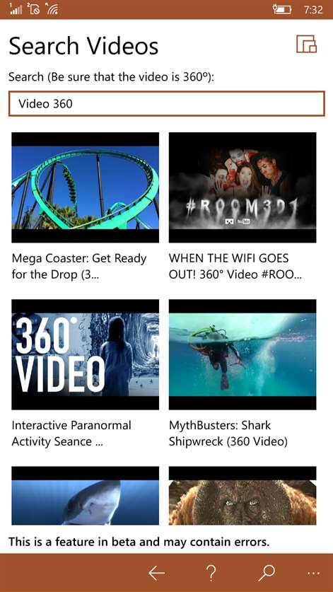 VR Video for Windows 10 Mobile Screenshots 2