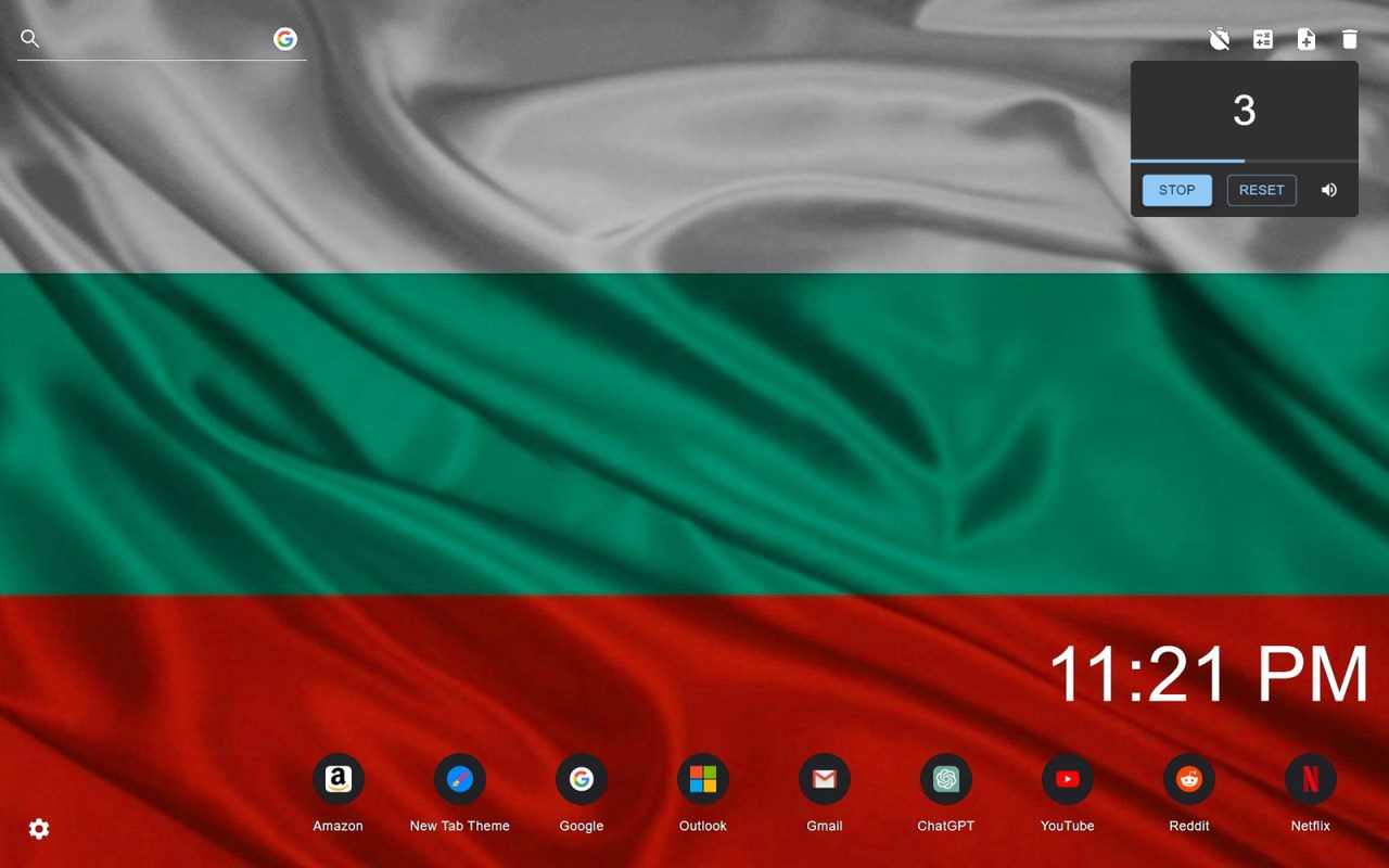 Bulgaria Flag Wallpaper New Tab