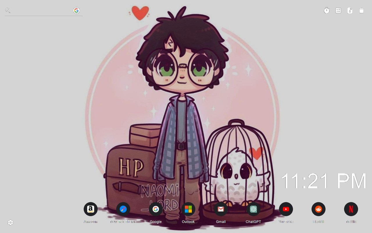 Harry Potter Chibi New Tab Wallpaper Theme