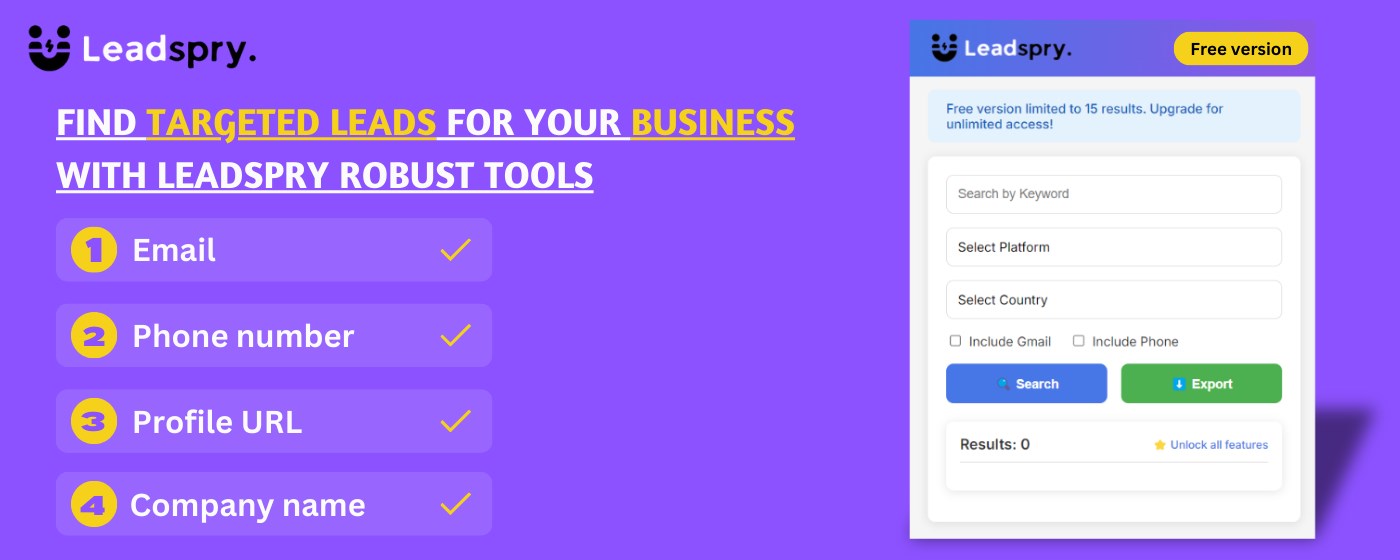 Leadspry – Find Quality Leads, Instantly.