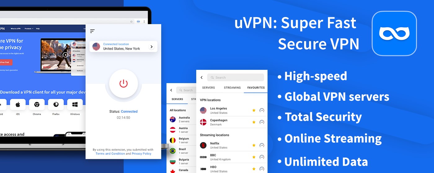 uVPN - 用于在线隐私的免费且安全的 VPN数据、下载与安全检查 | Chrome-Stats