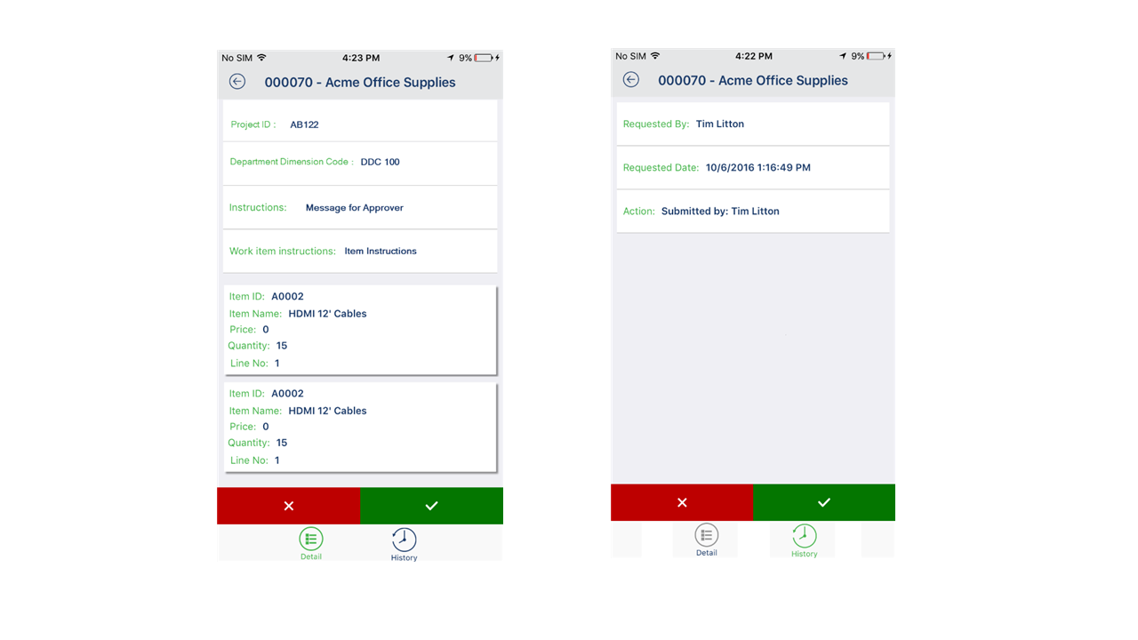 Snapshot 2 of Workflow Approval App for Microsoft Dynamics Finance & Operations