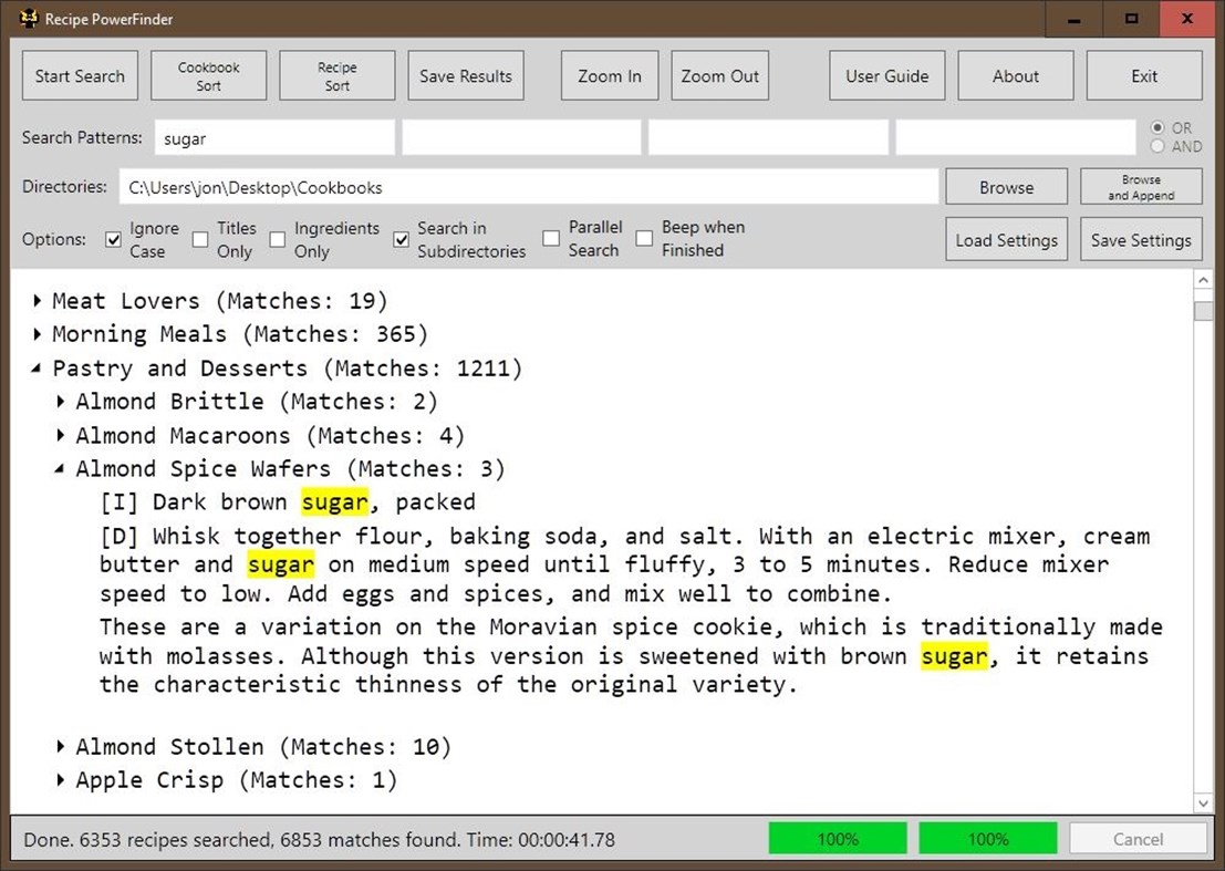 #3. Recipe PowerFinder (Windows) By: Jon's Useful Apps