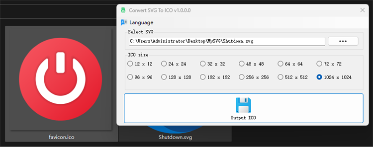 Convert SVG To ICO - PC - (Windows)