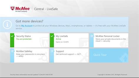 McAfee® Central for Sony Screenshots 2