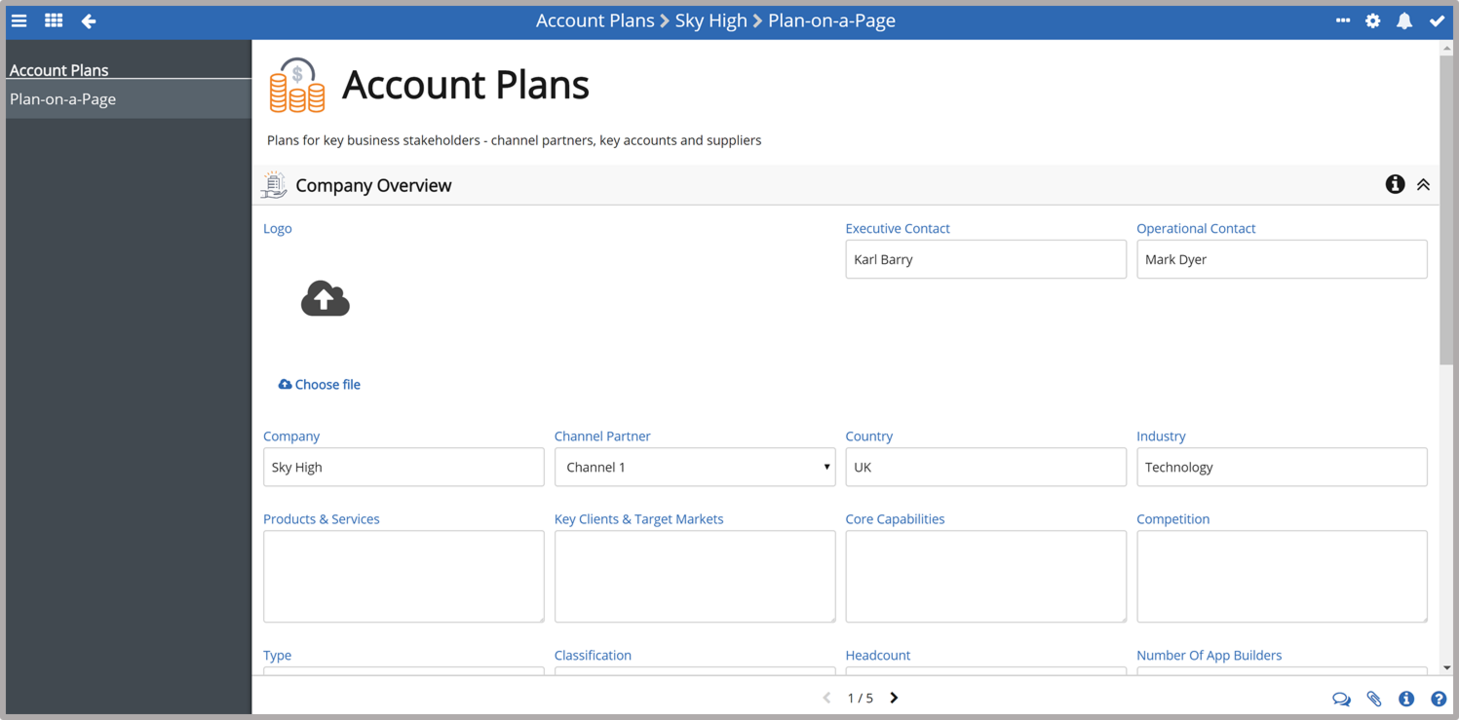 Account Plans Profile For Key Sales Accounts