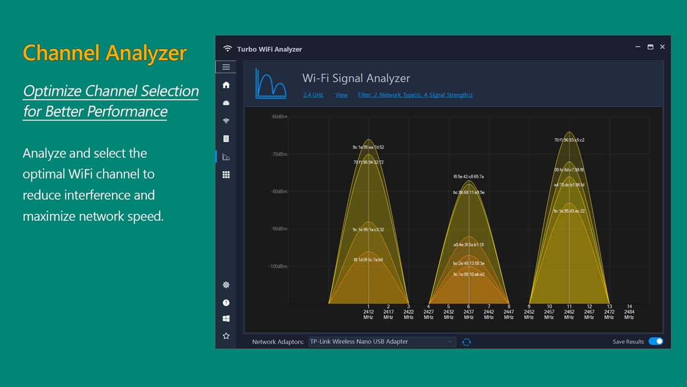 #3. Turbo WiFi Analyzer - Speed Test, Analyze & Optimize Wi-Fi (Windows) 由: HUXSoft