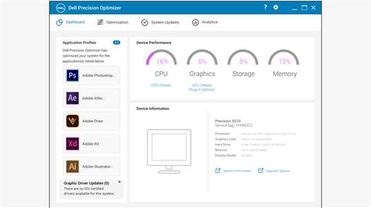 Dell Precision Optimizer screenshot 1
