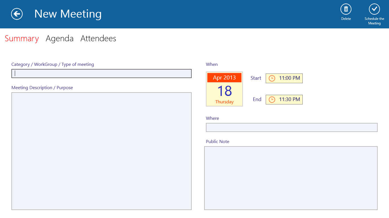 Easily create a new meeting
