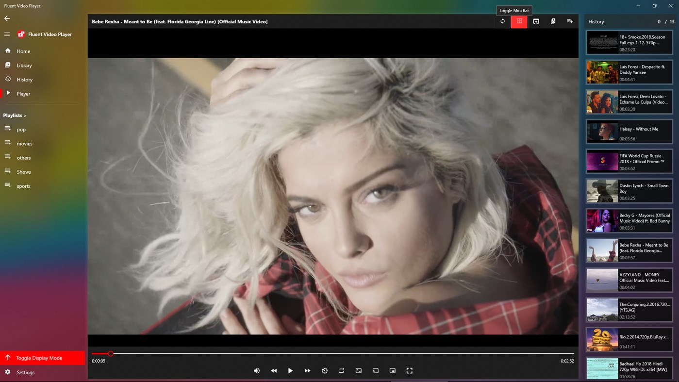 #5. Fluent Video Player (Windows) 由: Touseefbsb