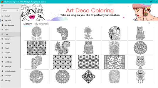 Adult Coloring Book With Multiple Templates & Colors screenshot 8
