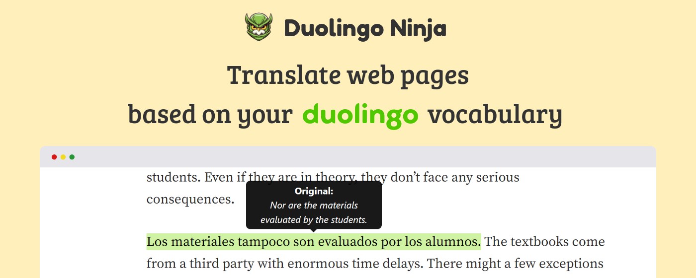 Duolingo Ninja marquee promo image