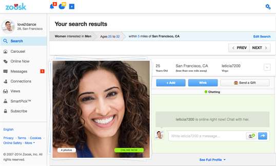 Zoosk screenshot 1