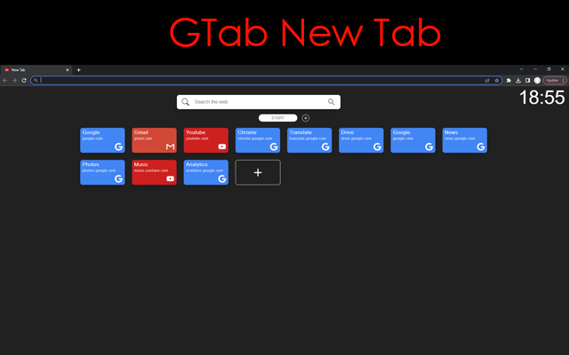 Gtab New Tab for Google Services Gsuite