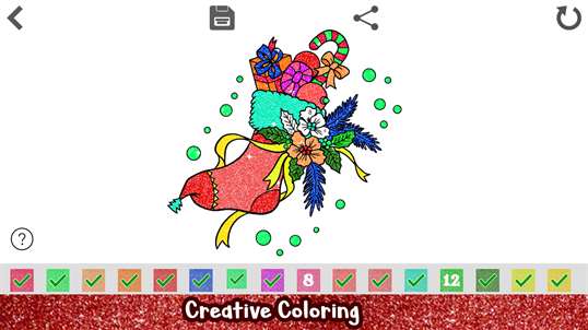Christmas Glitter Color by Number: Adult Coloring Book screenshot 1