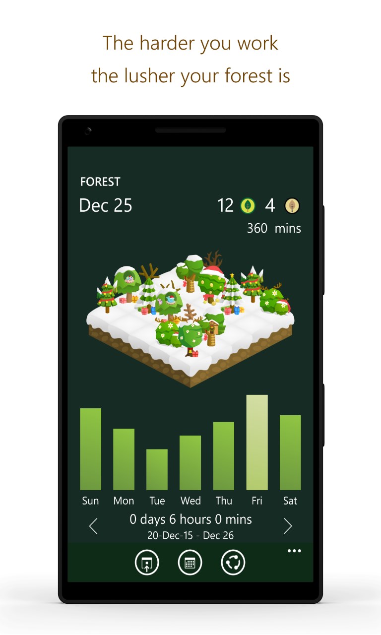 Screenshot: The harder you work the lusher your forest is