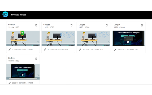 Video Camera: One-Click Video Frame Capture