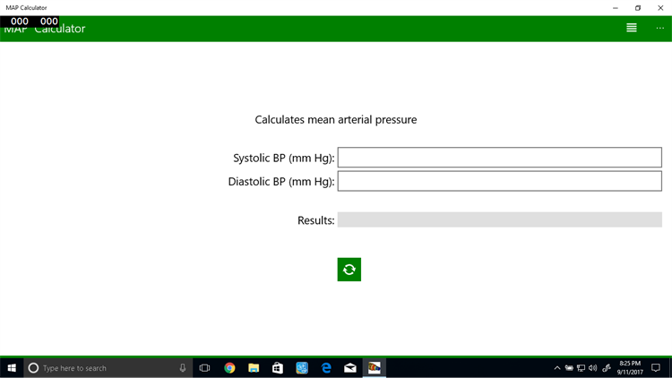 Mean Arterial Pressure Calculator - PC - (Windows)