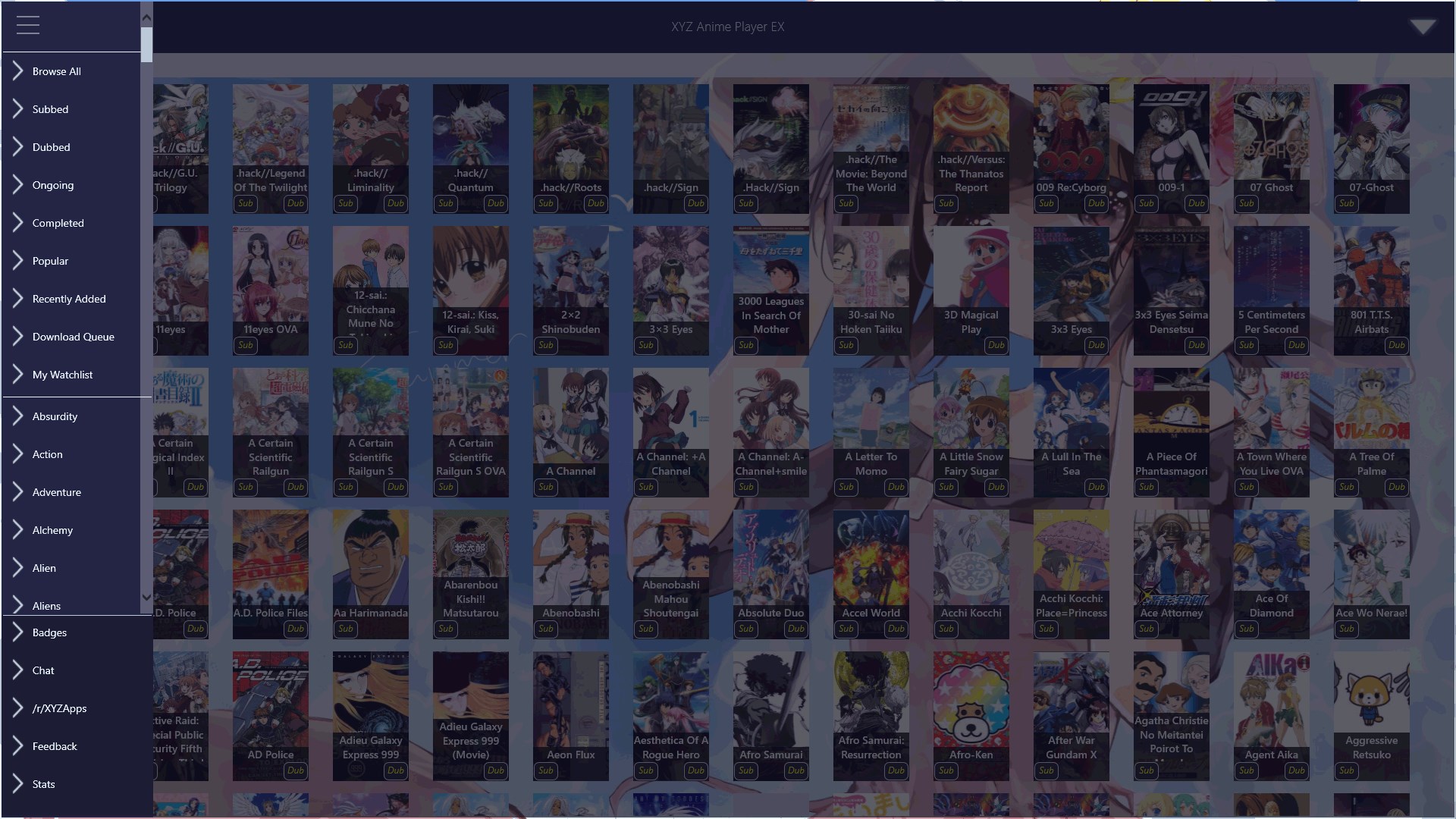 XYZ Anime Player EX for Windows 10