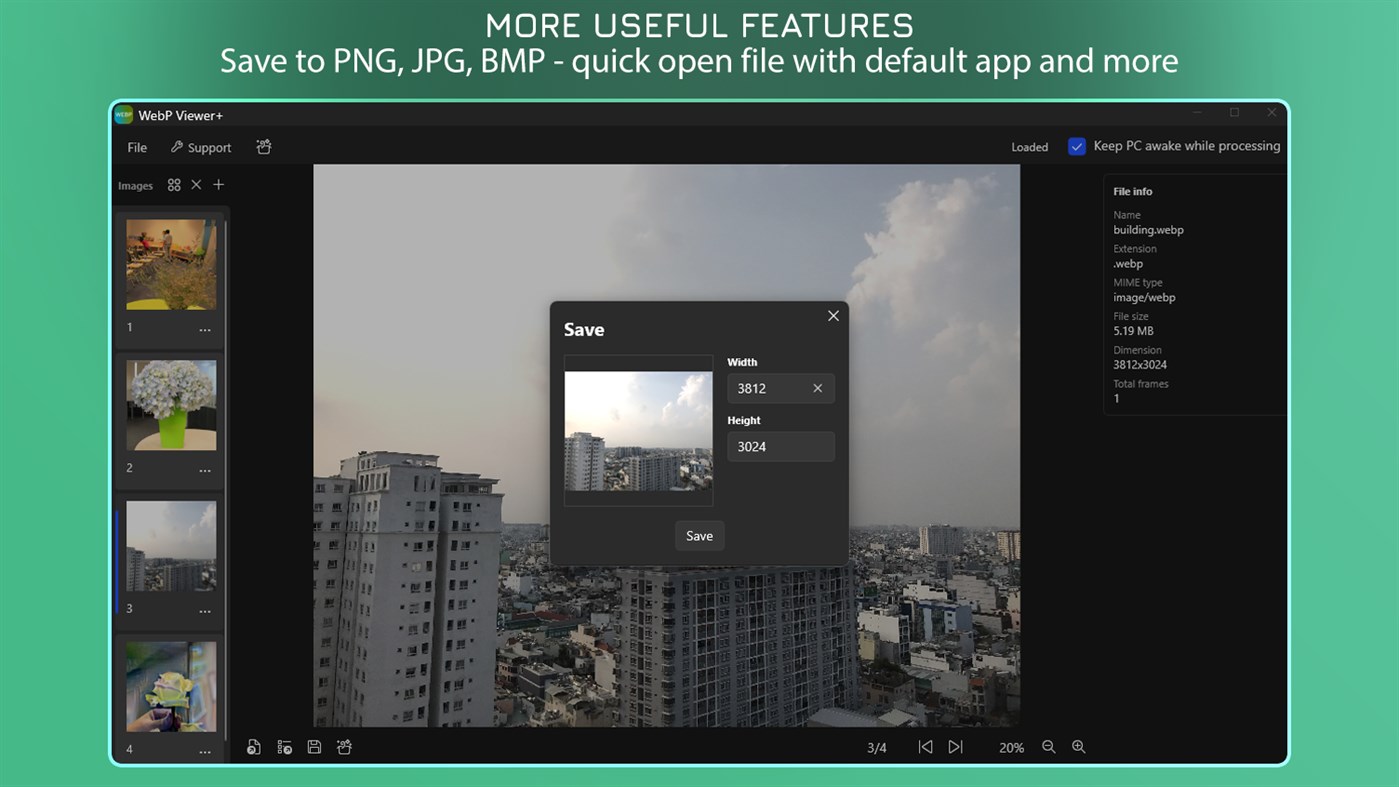 #3. WebP Viewer+ - WebP to JPG (Windows) 由: IO Vision