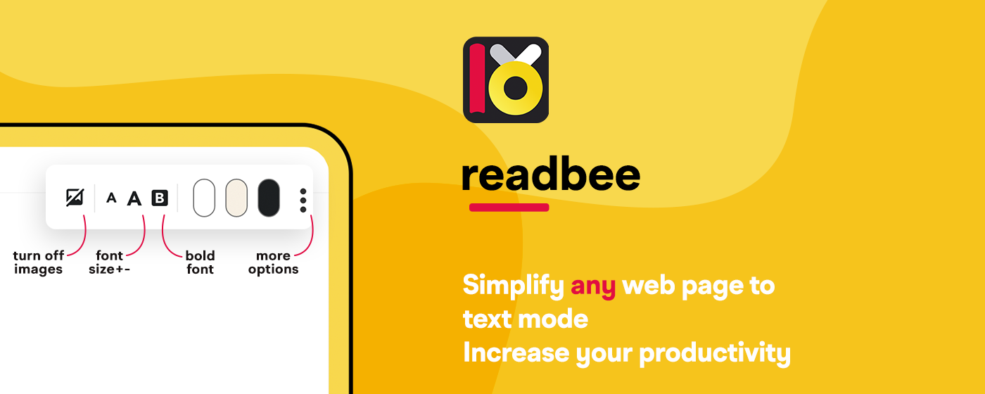 Reader for websites - ReadBee marquee promo image