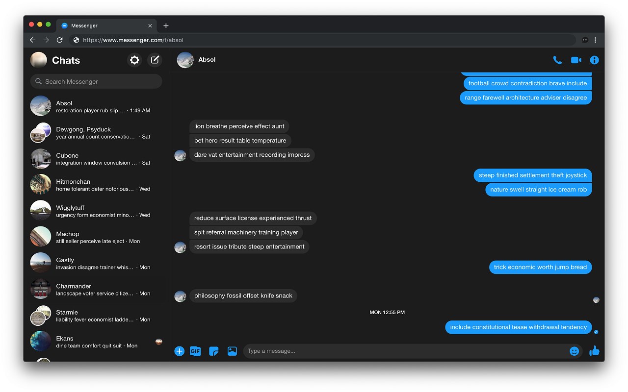 Messenger Dark Theme