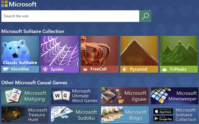 Microsoft Solitaire Collection con Search Edge Addons