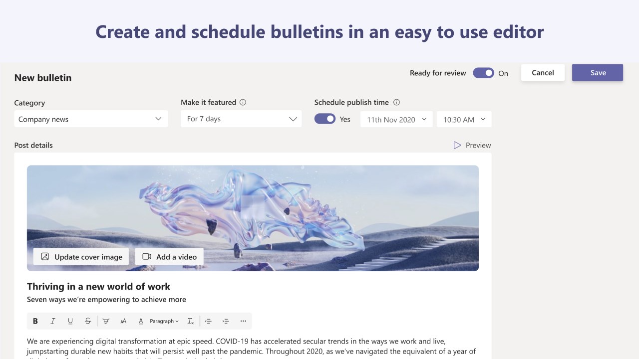 Snapshot 4 of Power Platform Bulletins Power App