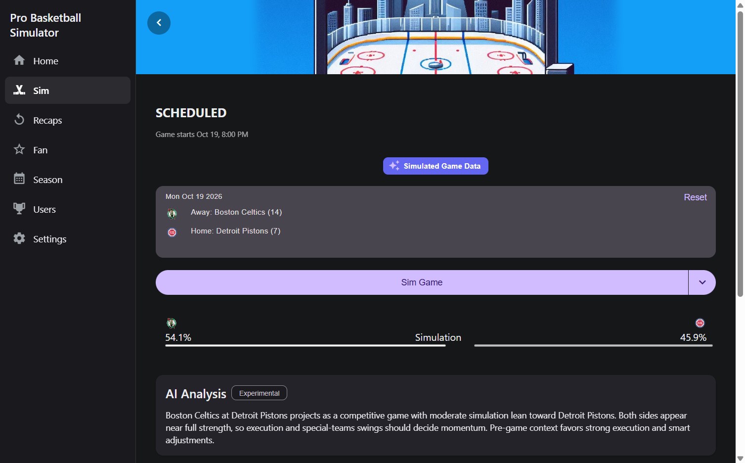 Pro Basketball Simulator screenshot