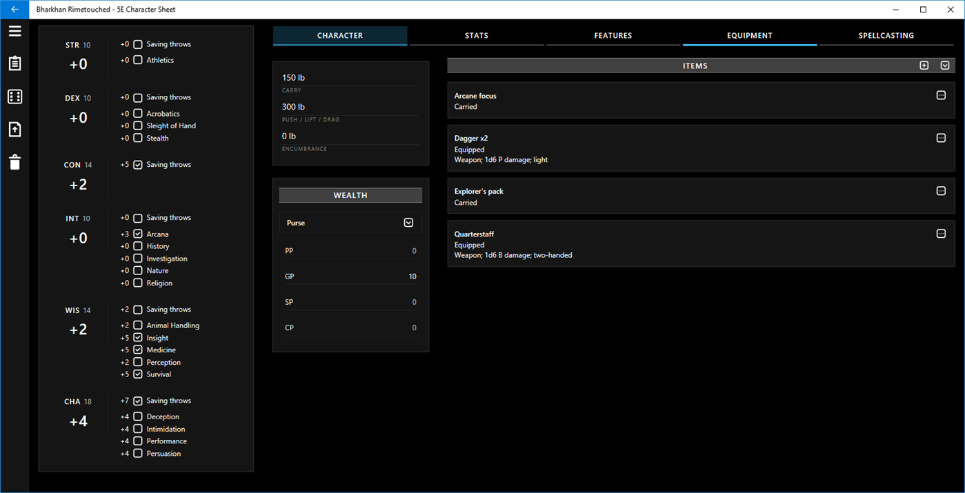 #7. 5E Character Sheet (Windows) 来自: Habitual Indolence