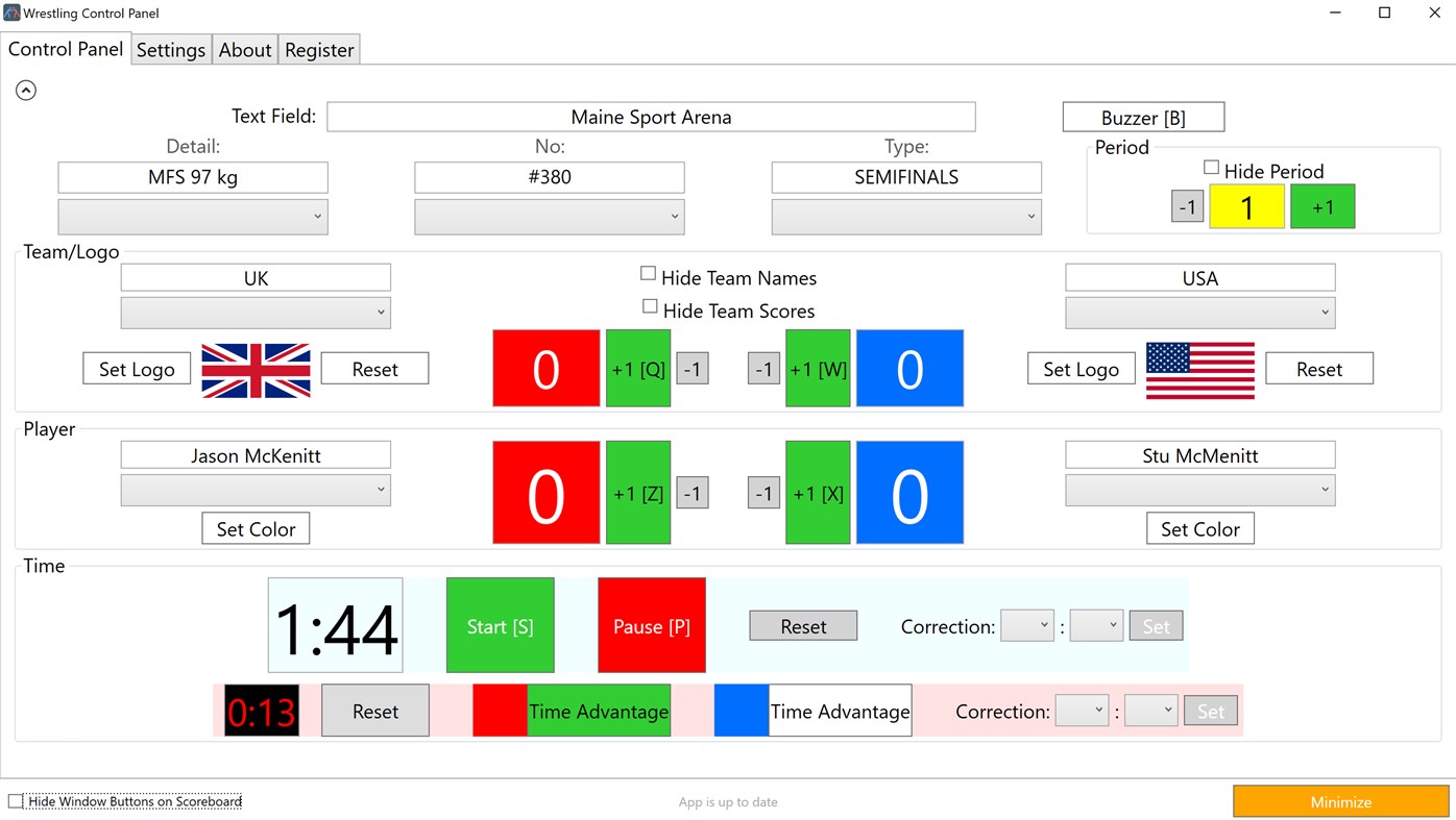 #2. Eguasoft Wrestling Scoreboard (Windows) By: Eguasoft