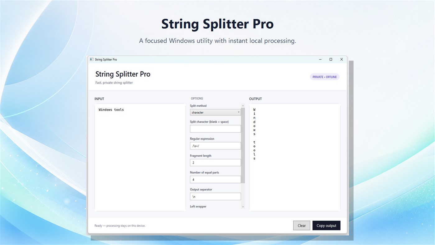 #2. String Splitter Pro (Windows) di: Luzala Studio
