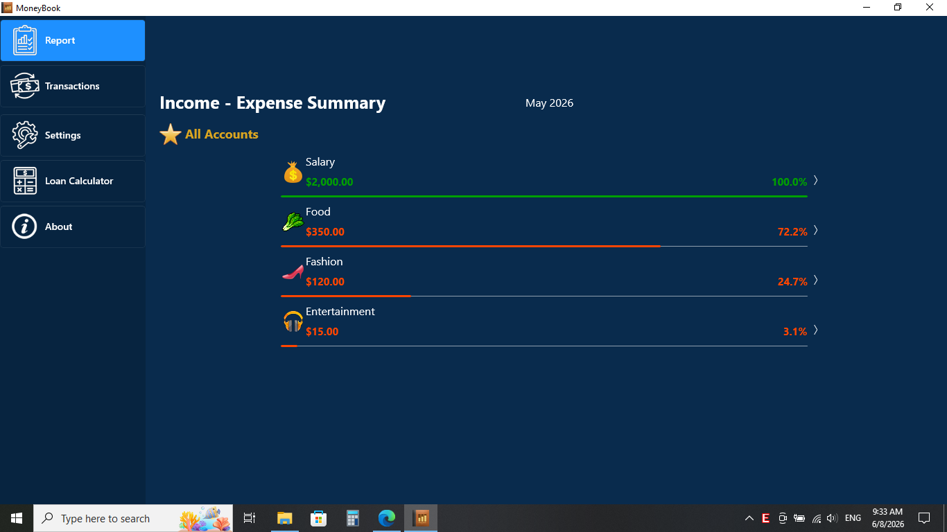 MoneyBook screenshot