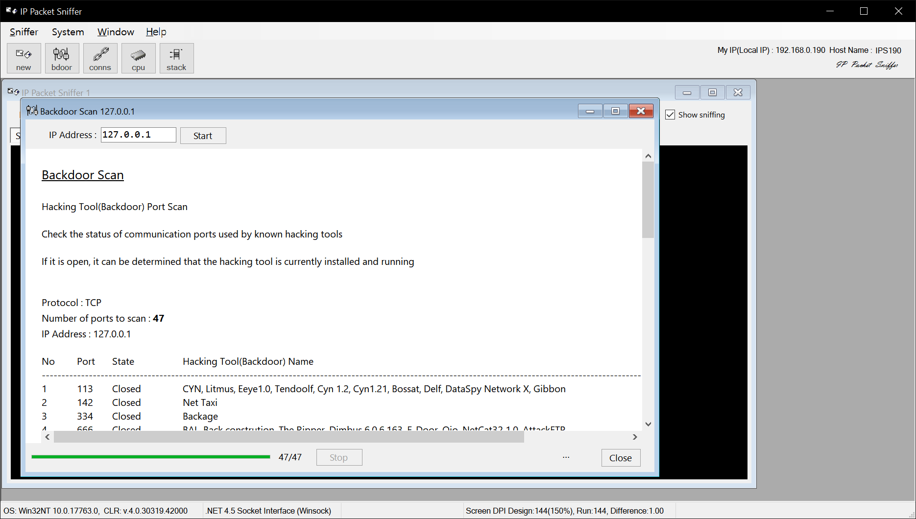 IP Packet Sniffer Captures 5