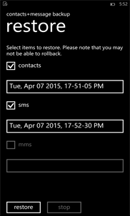 contacts+message backup screenshot 4