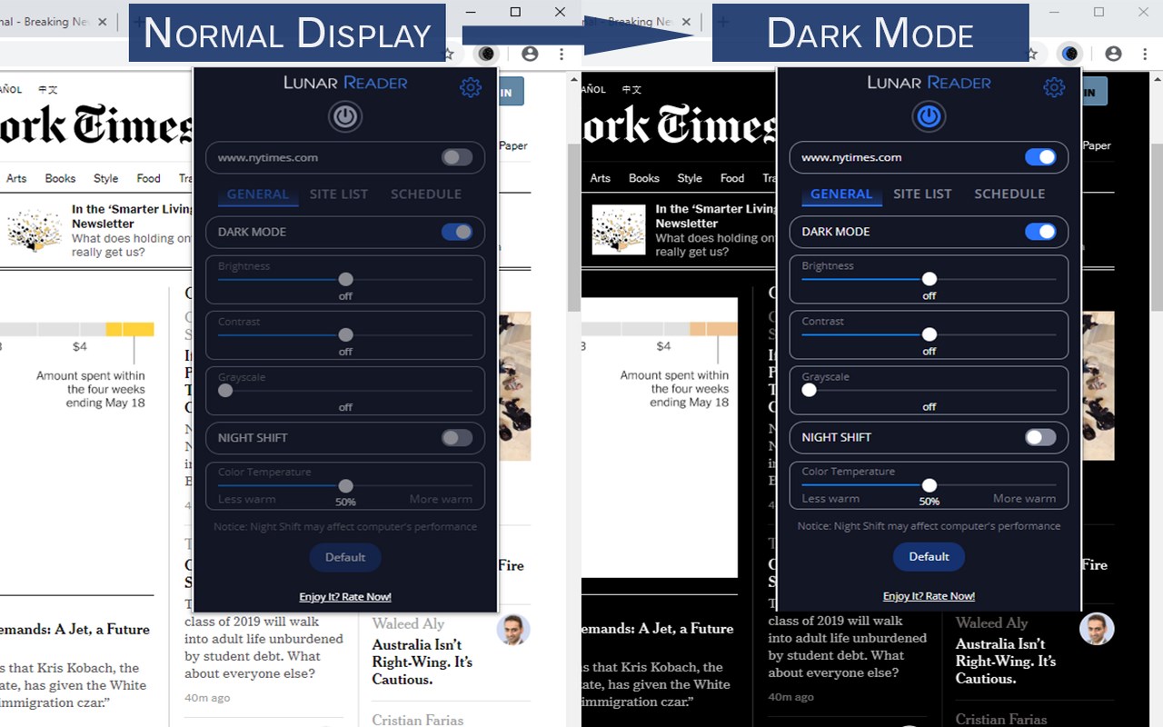 Lunar Reader: Dark Theme & Night Shift Mode