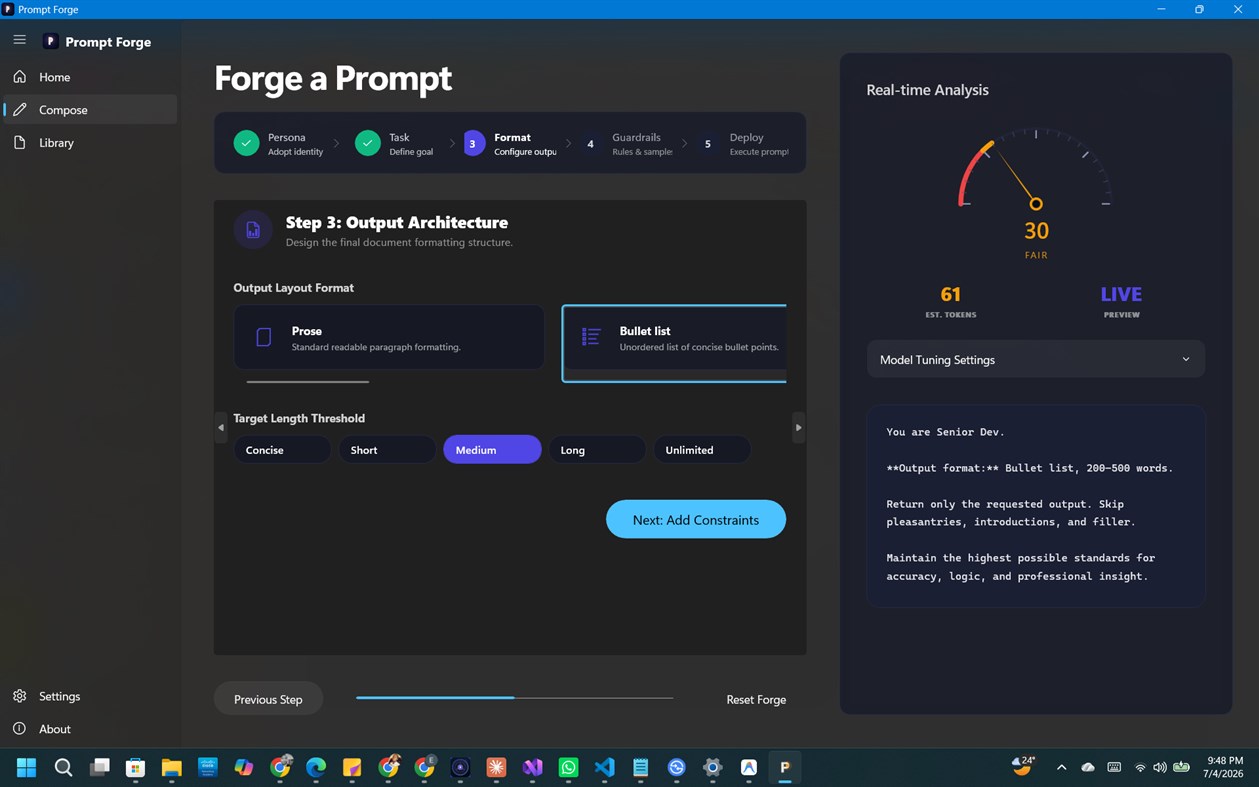 #3. Prompt Forge (Windows) Ved: Cresco Systems Labs