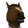 Horse Head Mask - Brown Rubber