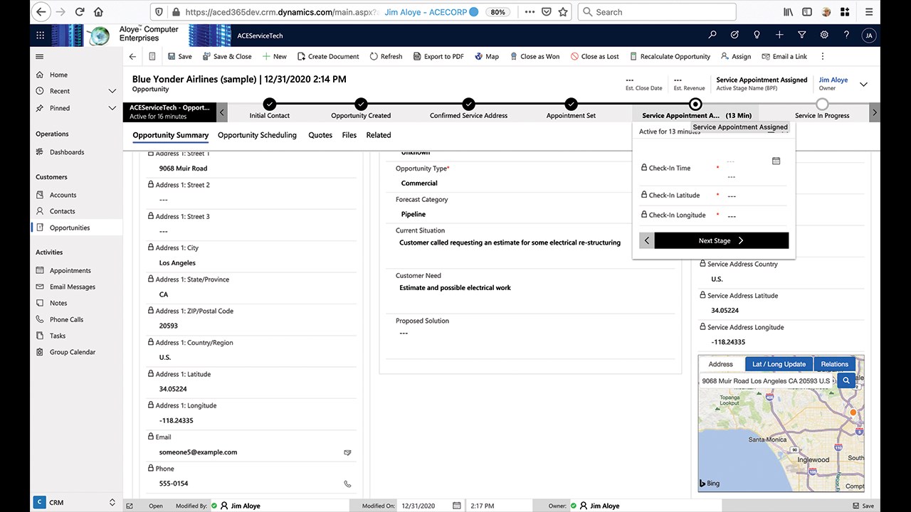 Snapshot 3 of ACE Business Management App for D365 CE