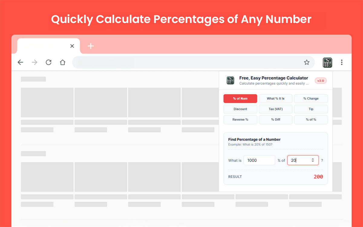 Free, Easy Percentage Calculator
