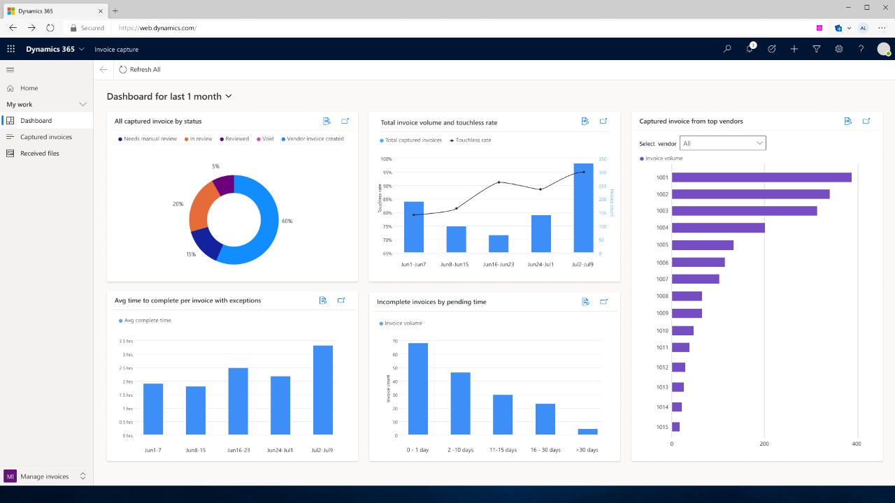 Snapshot 1 of Invoice Capture for Dynamics 365 Finance