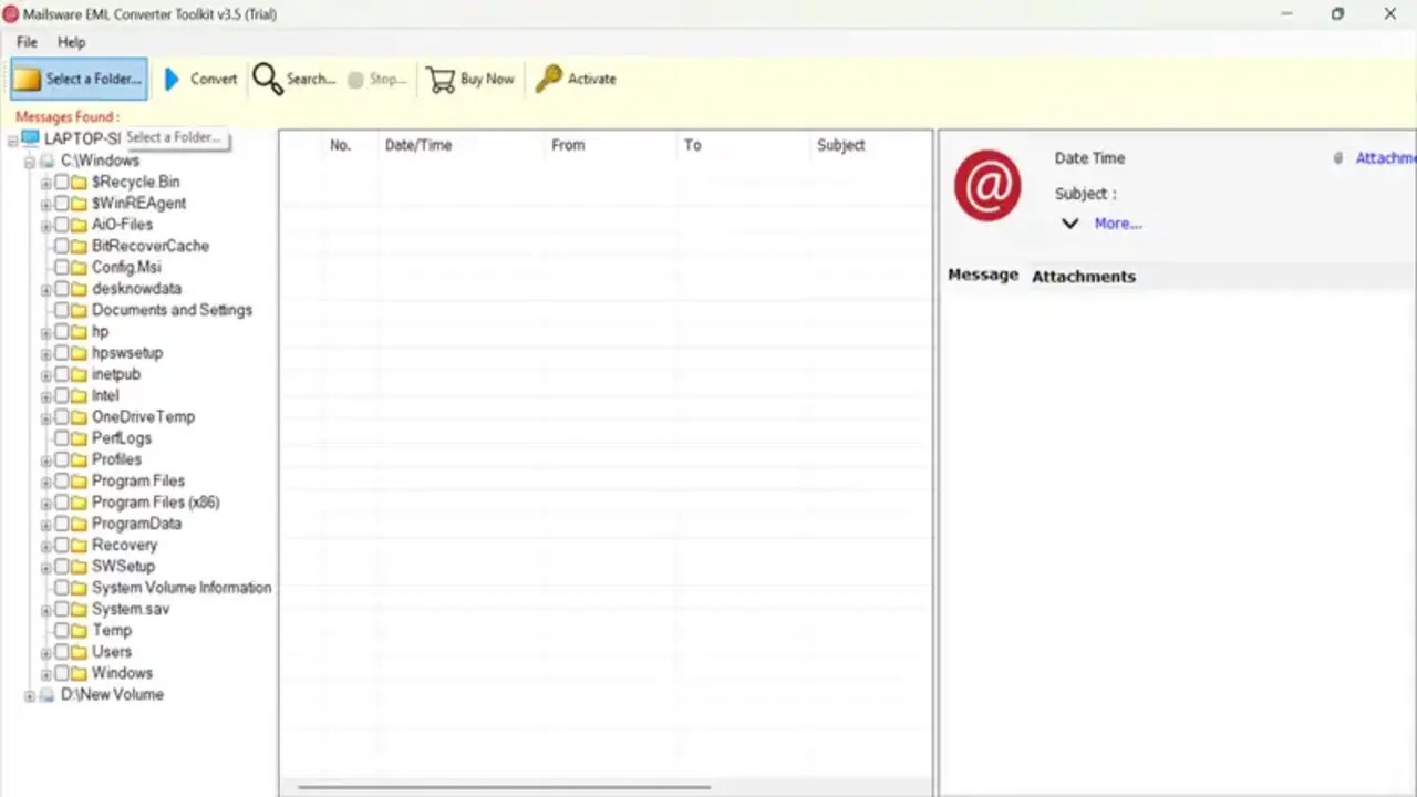 Snapshot 3 of MailsWare EML to Gmail Converter