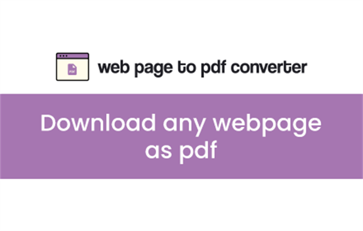 Webpage to PDF Converter