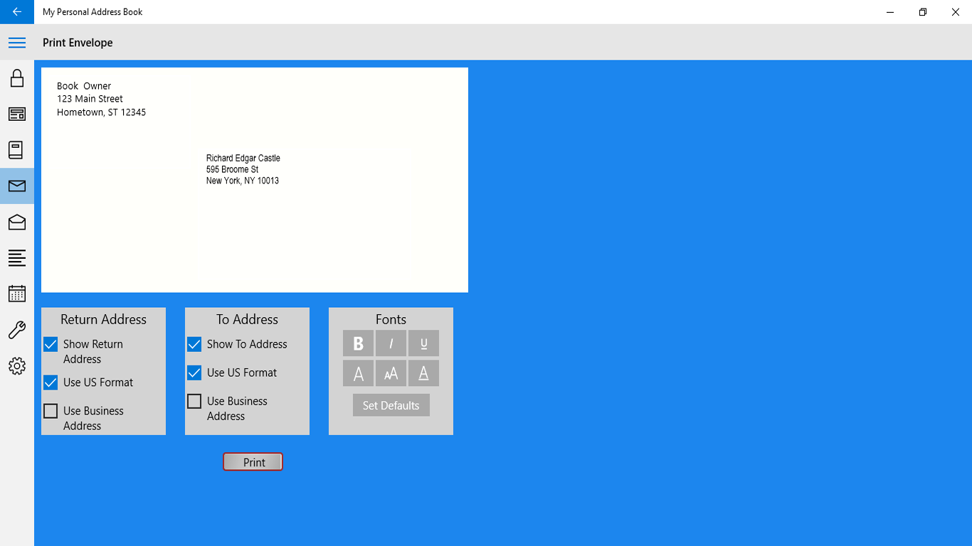My Personal Address Book for Windows 10
