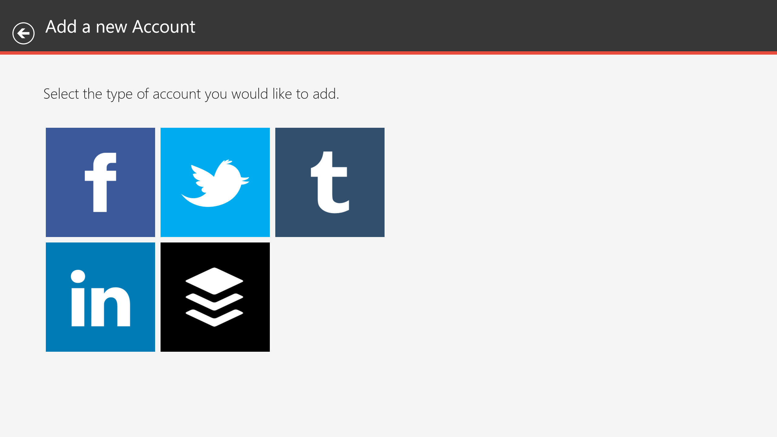 Support for multiple social media accounts (Buffer and Tumblr only available in Pro upgrade)