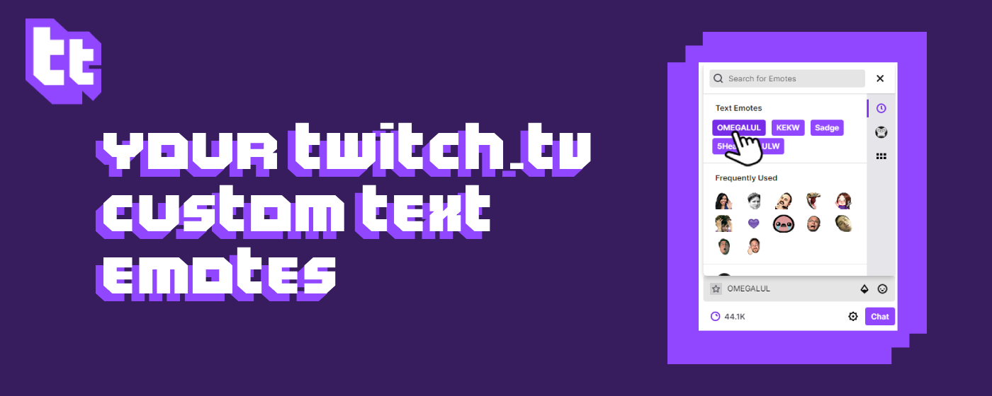 Twitch Text Emotes - temotes marquee promo image