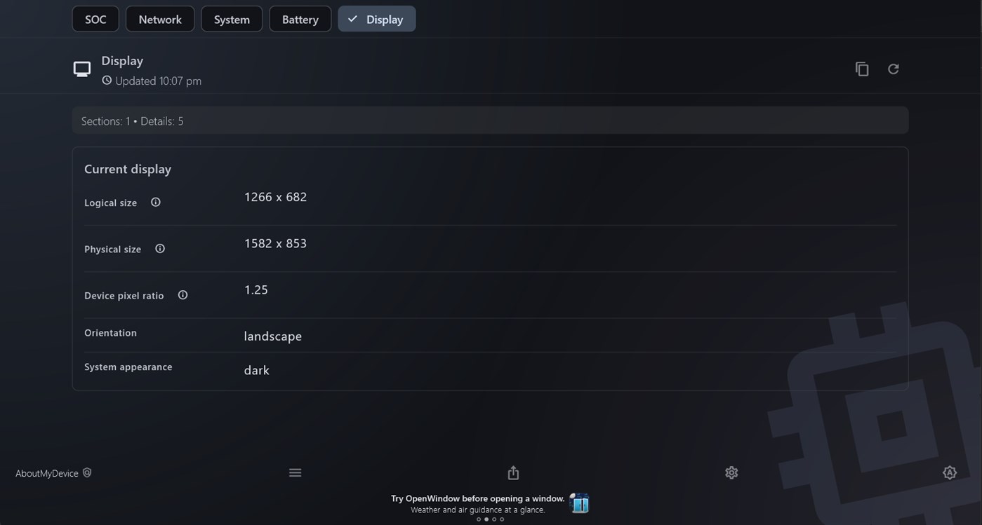#5. AboutMyDevice (Windows) Ved: Ritwik Takkar